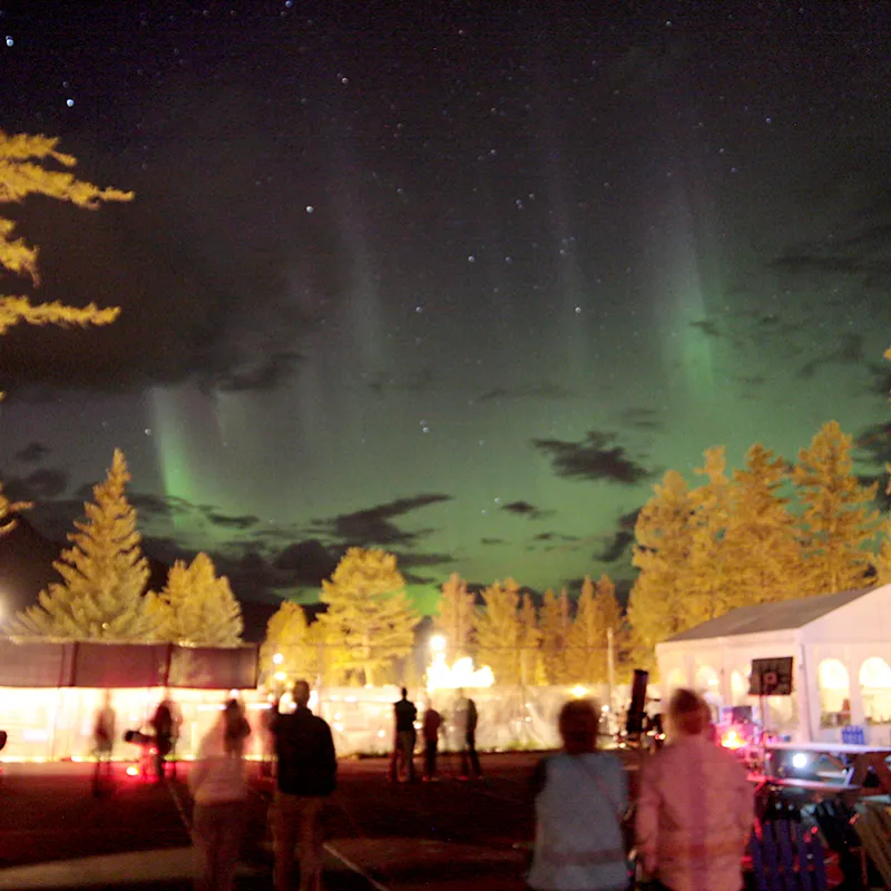 aurora as seen from just outside The Jasper Planetarium