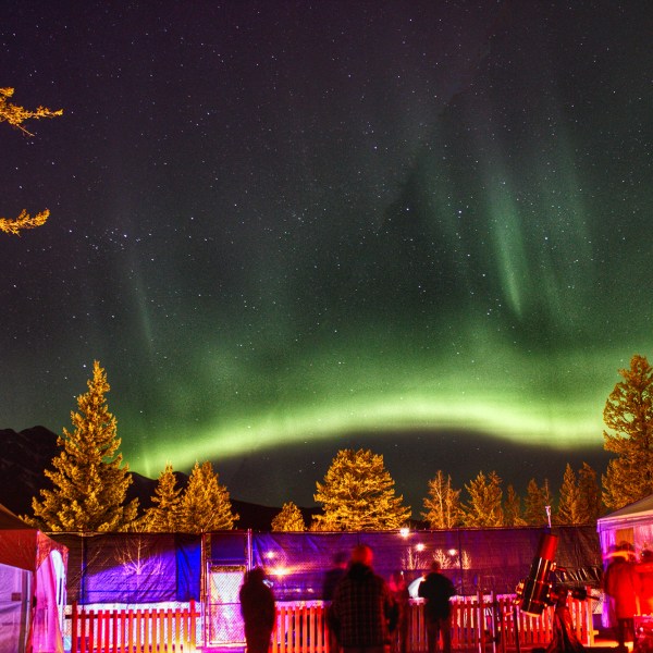 Northern Lights display over The Jasper Planetarium